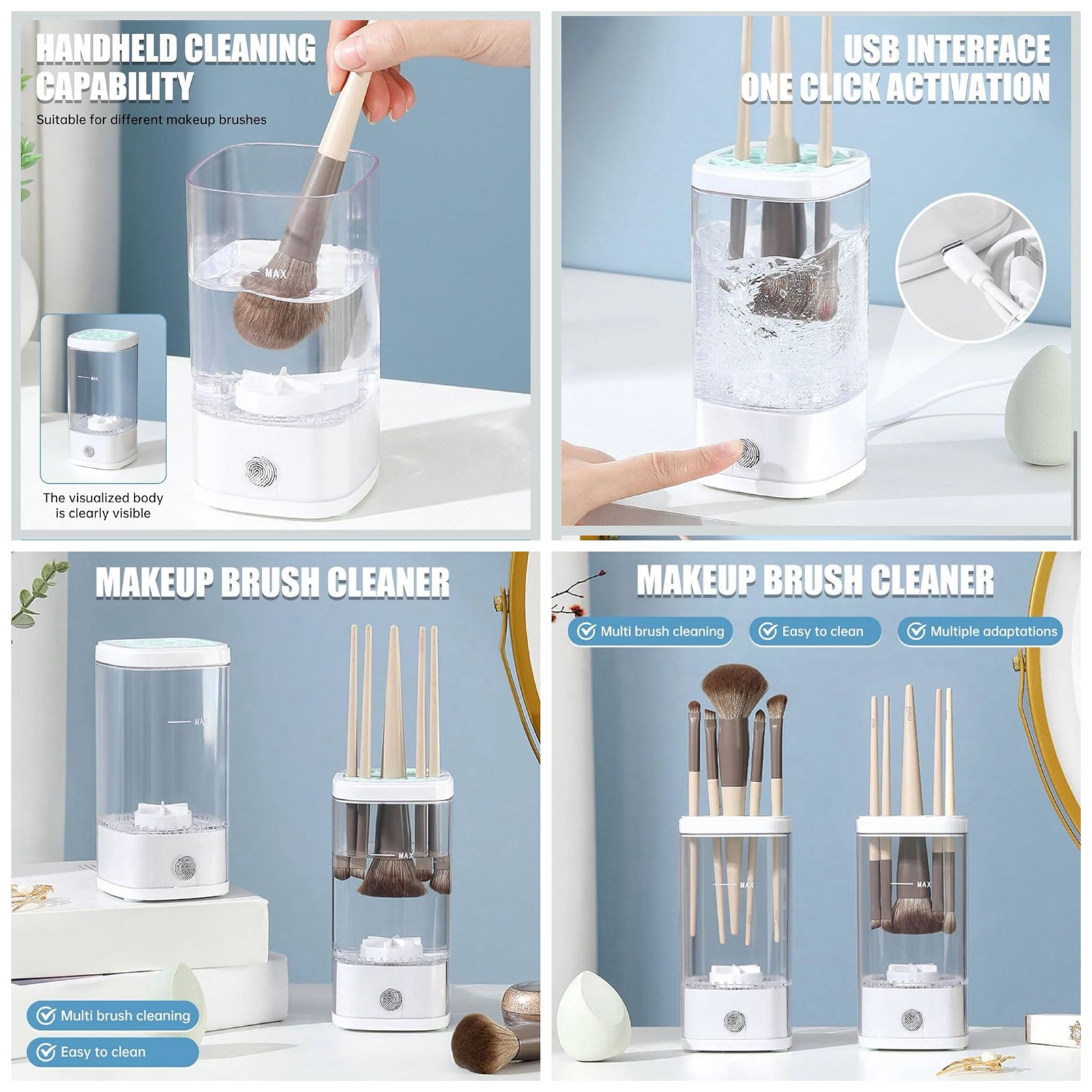 Electric Makeup Brush Cleaner & Dryer (USB Automatic)