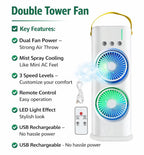 Dual Turbo Air Cooler Fan with Remote Control