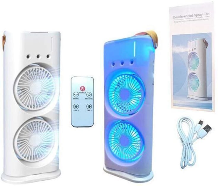 Dual Turbo Air Cooler Fan with Remote Control